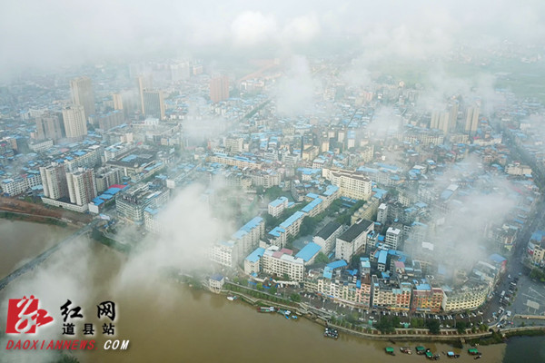 道县：雨后县城，美如仙境